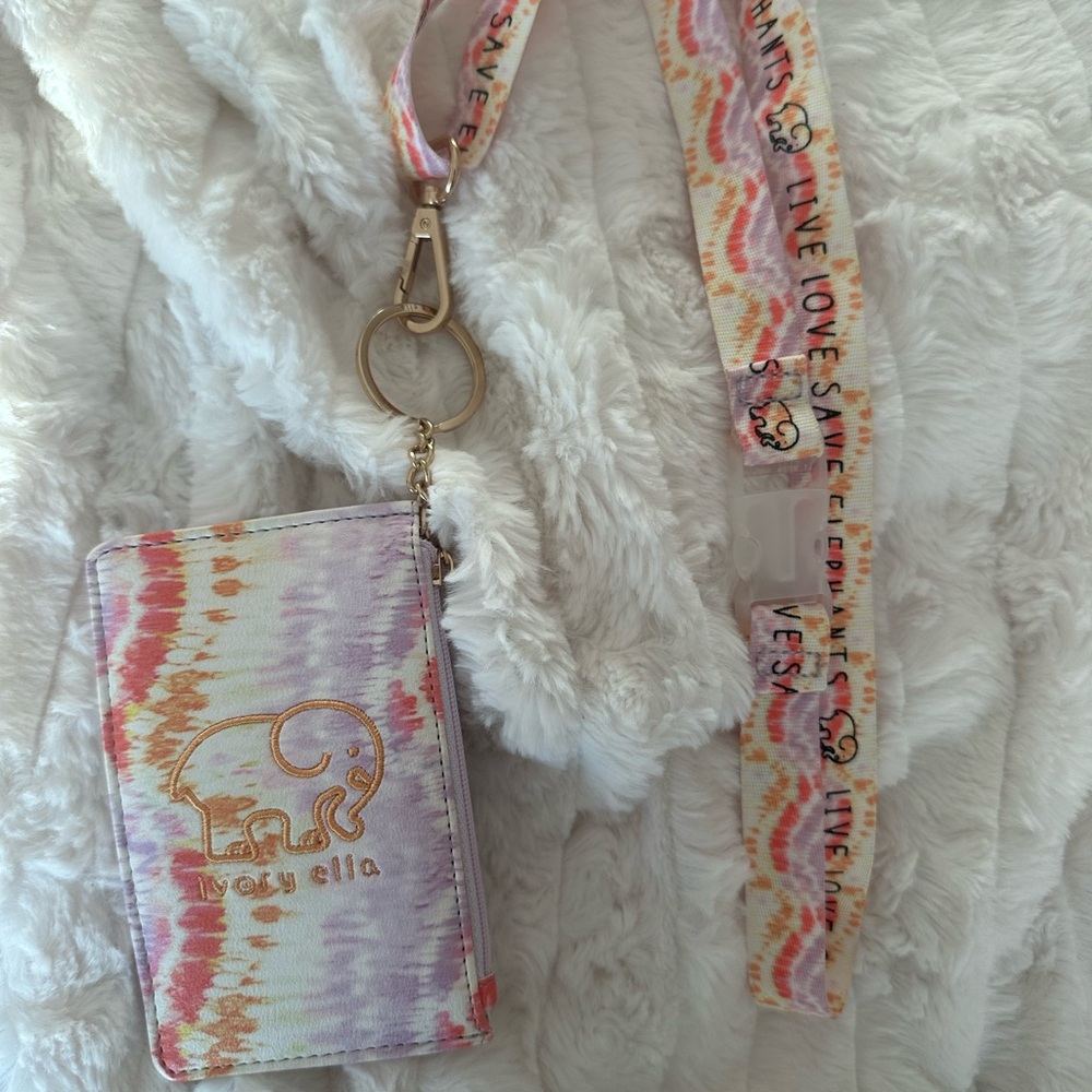 Ivory Ella Tie-Dye Card Holder and Lanyard